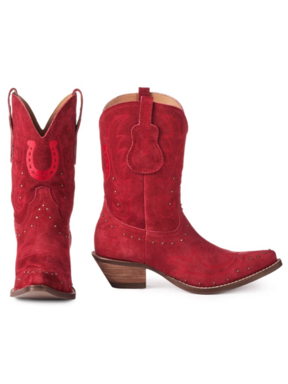 Dingo Collab Hallmark x Opry Suede Cowboy Boots NEW  in Red Women's 9